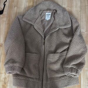 Garage Tan Teddy Jacket Oversized Plush
